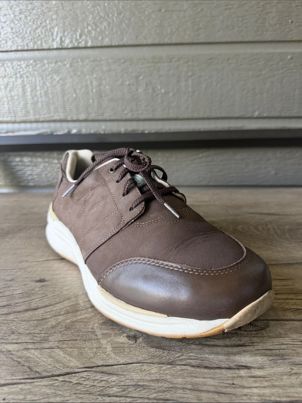 SAS Tripad ComfortMen's Brown Leather-Look Lace-Up Oxfords size 10 WW